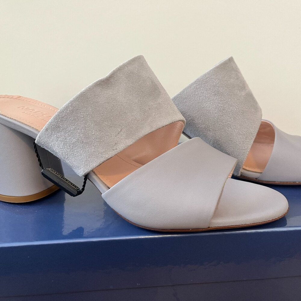 Napoleoni Made in Italy Gray Leather (Nappa + Suede) Heels